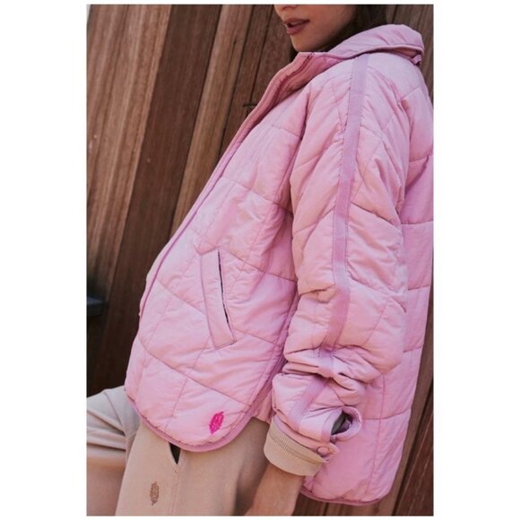 NWT $218 Free People x Hatch Maternity Small Puffer Jacket Pink Pippa Packable - Picture 2 of 15